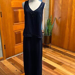 Elegant Navy Blue Evening Dress Size 14